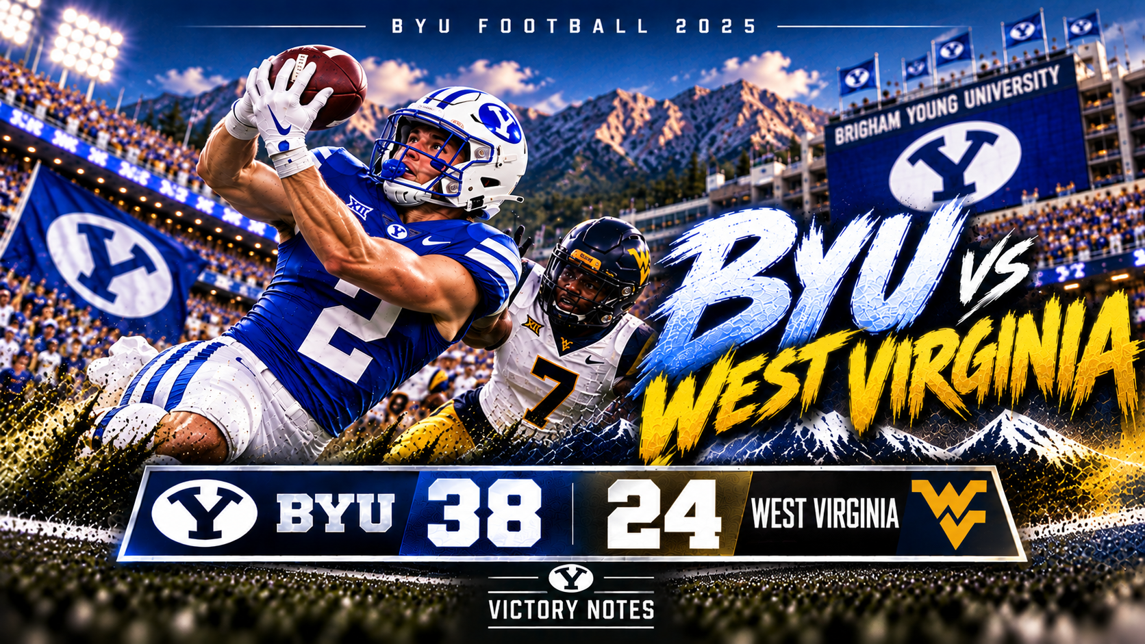 2025 BYU Football: Game 5: vs West Virginia: Cougars Maim the Mountaineers artwork
