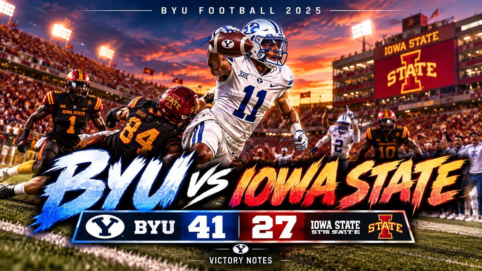 2025 BYU Football: Game 8: at Iowa State: Cougars Storm Cyclones artwork